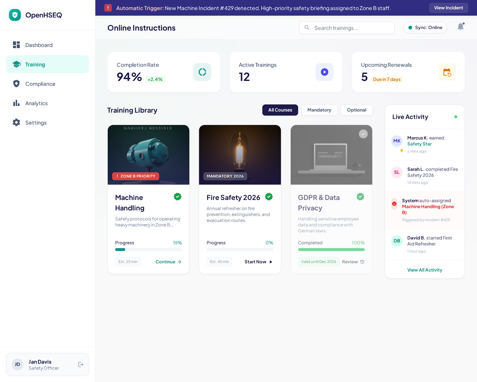 Online Unterweisungen